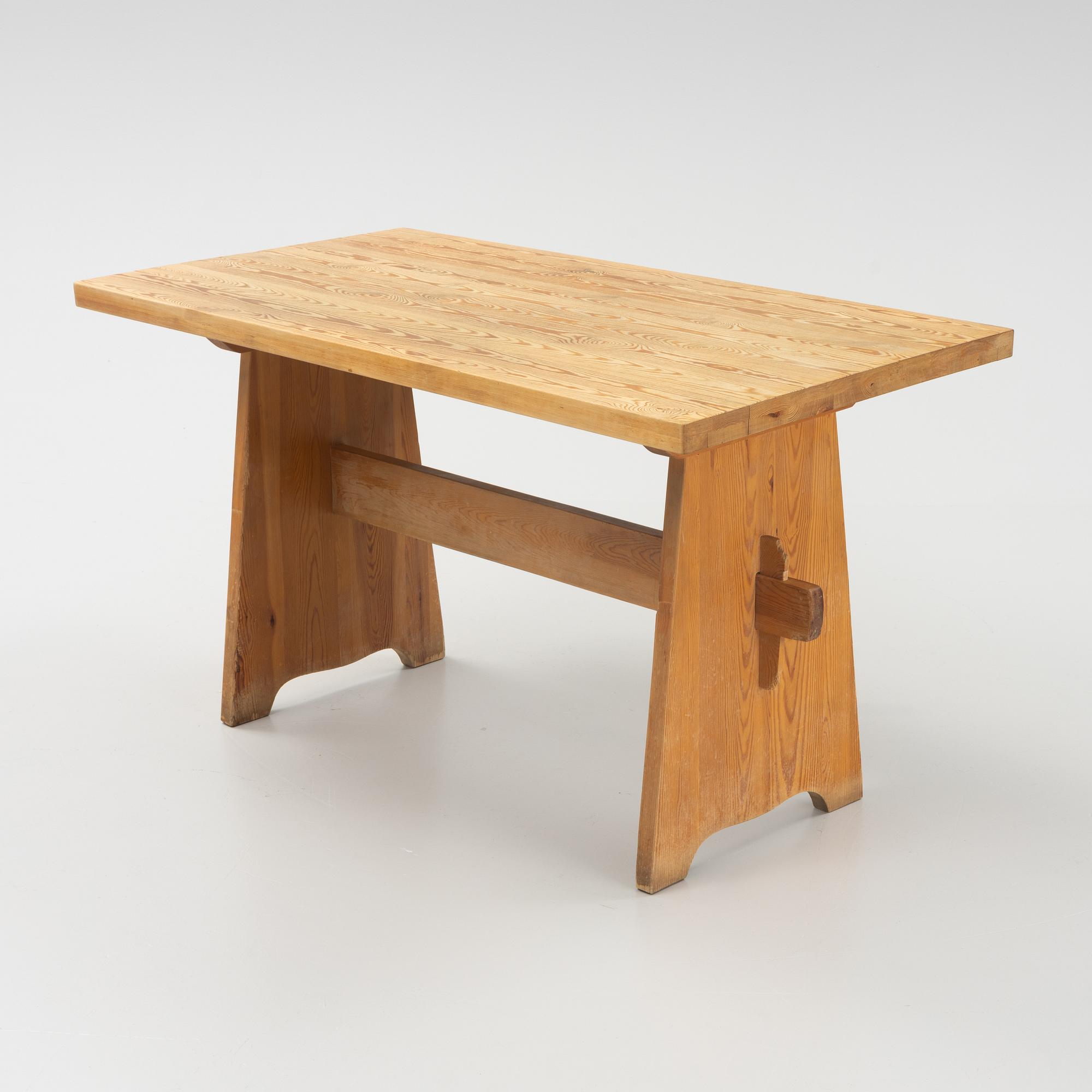 Göran Malmvall, a pinewood table and four chairs. Svensk Fur, mid 20th century.