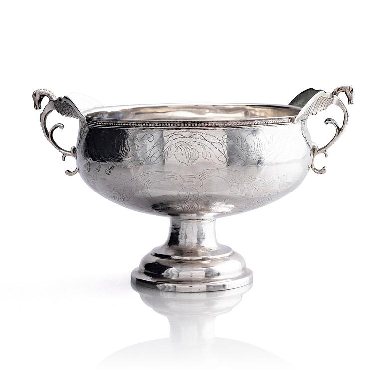 A Swedish 18th century silver bowl, mark of Christoffer Bauman, Hudiksvall 1795.