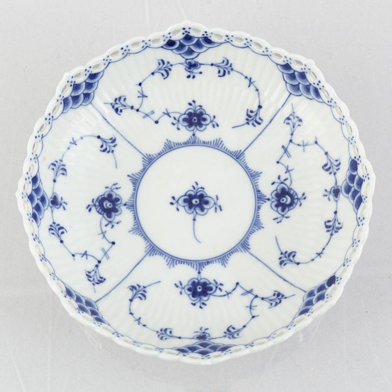 A 'Blue Fluted Full Lace' porcelain dish, Royal Copenhagen, model 1023, 1956.