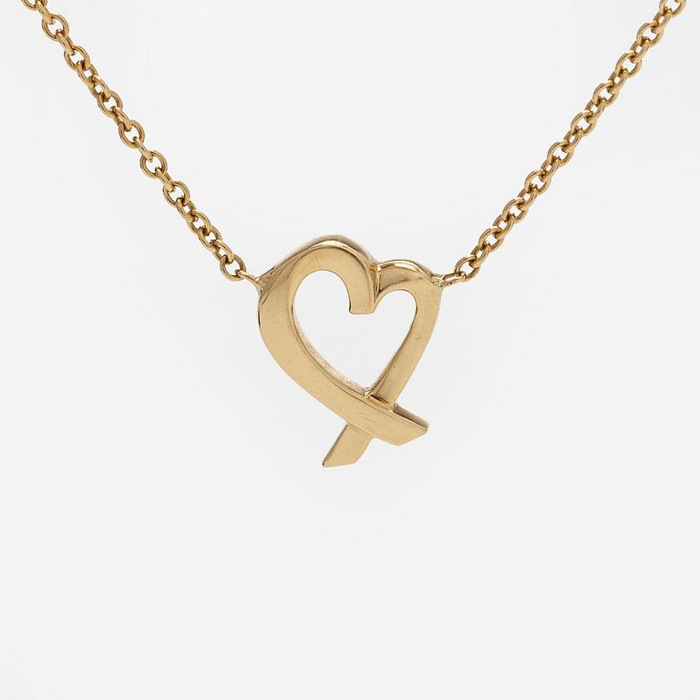 Tiffany & Co, Paloma Picasso, an 18K gold 'Loving Heart' necklace.