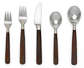 69. A set of 34 pcs stainless steel and palisander flatware "Lion de Lux" by Hackman.