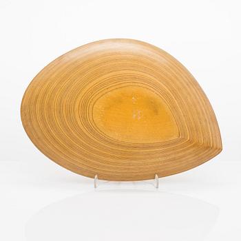 Tapio Wirkkala, a plywood dish, signed TW.