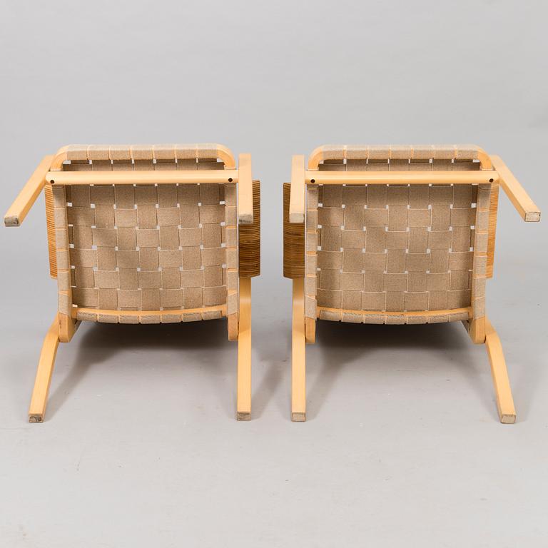 ALVAR AALTO, A set of four '45' armchairs, Artek, Finland 1980s.