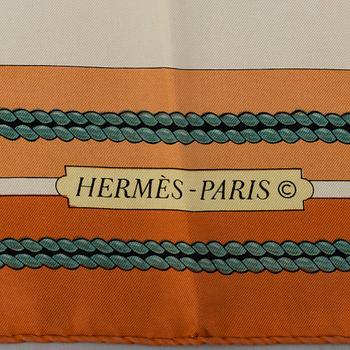 HERMÈS, SCARF, "Chateau D'Arrière orange", issued 1974.