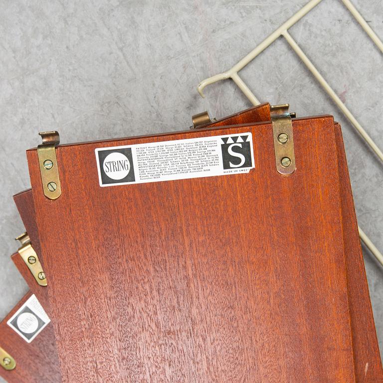 NILS & KAJSA STRINNING, a 'String' mahogany veneered shelf system, 1962.