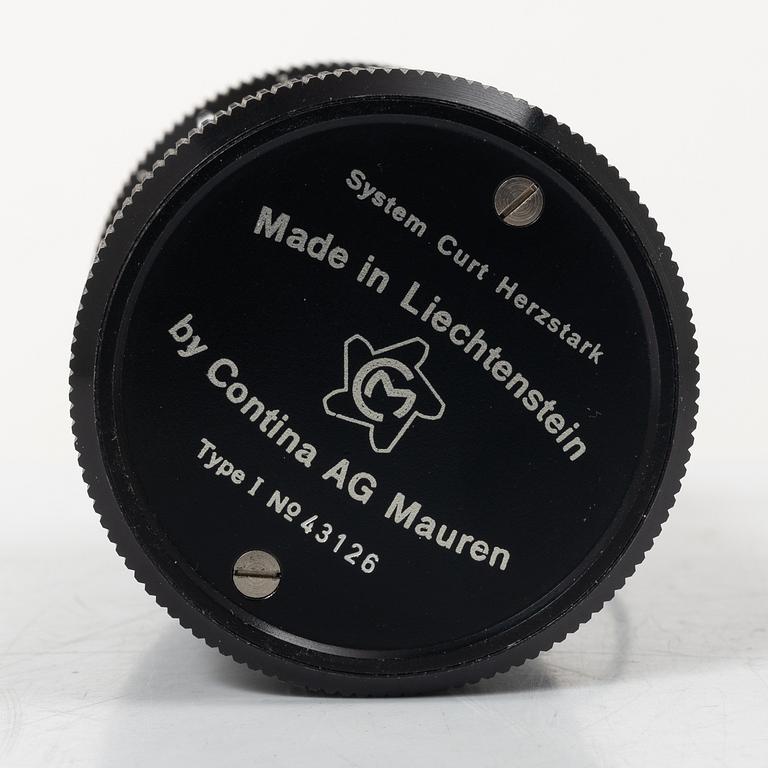 Räknemaskin, "Curta, Type I", utvecklad av Curt Herzstark, Contina AG Mauren, Lichtenstein, formgiven 1947.