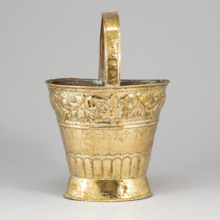 A 19th century brass flower basket.