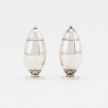 Gundorph Albertus, a pair of 'Cactus' sterling sugar casters from Georg Jensen, Denmark 1915-1927.