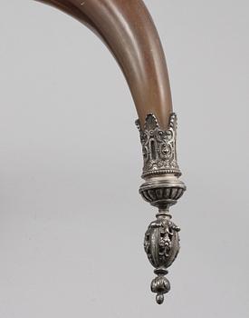 DRYCKESHORN, horn och metall, 1800-talets slut.