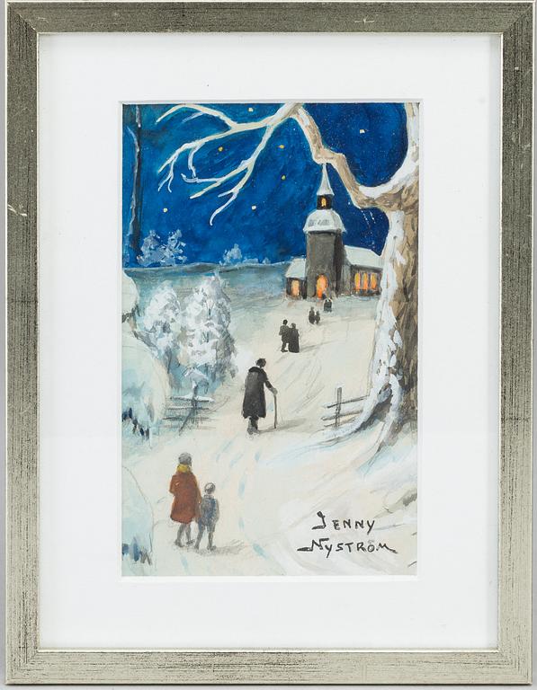 JENNY NYSTRÖM, watercolour, signed.