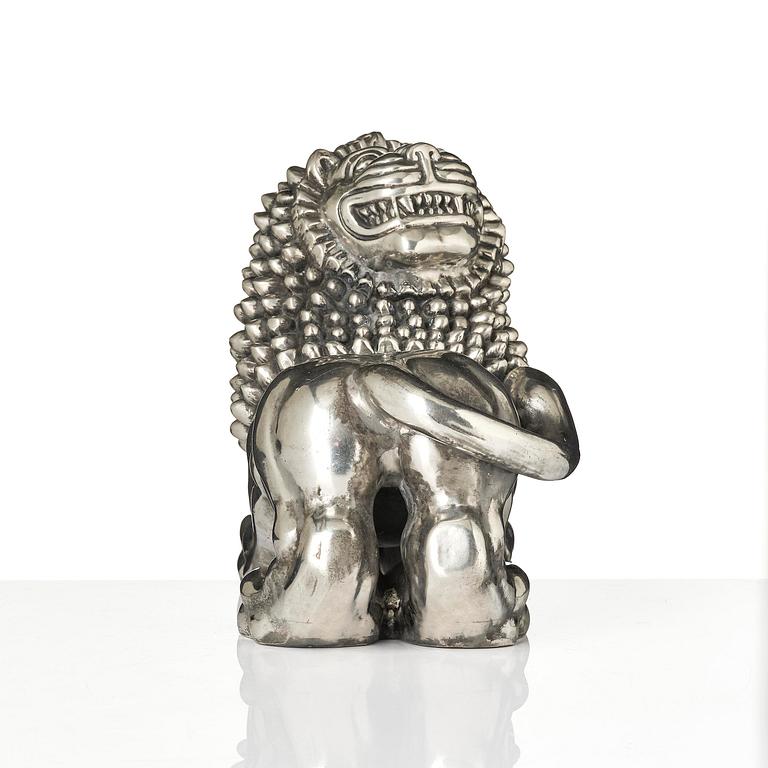 Anna Petrus, a pewter sculpture of a lion, Firma Svenskt Tenn, Stockholm, 1960.