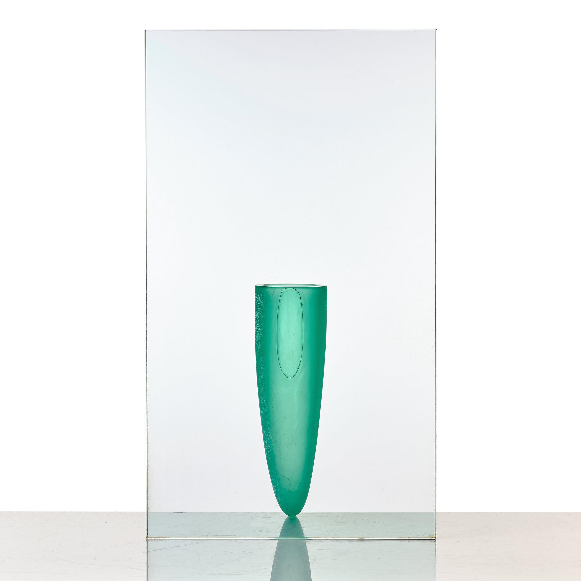 Philippe Starck, "Petite Etrangete Contre Un Mur", a sculpture/vase, ed. 50/50, Daum, Nancy, France, 1980's.