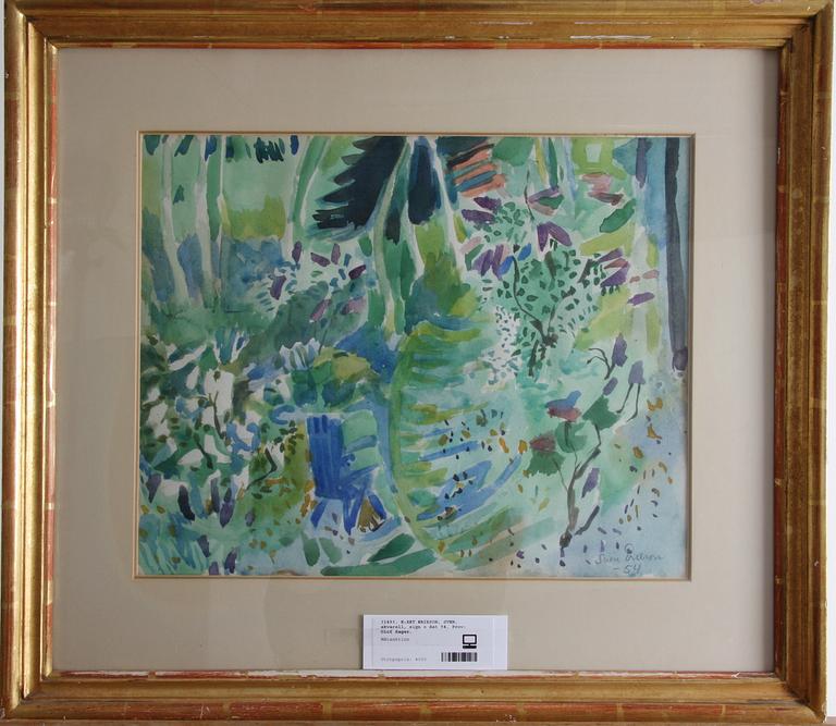 E:XET ERIXSON, SVEN, akvarell, sign o dat 54. Prov: Olof Sager.