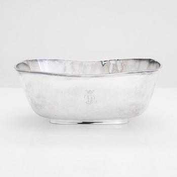 A 1950s silver bowl, maker's mark of Carl Fredrik Carlman, Stockholm 1955.