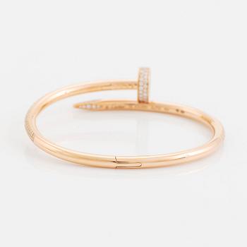 Cartier armband "Juste en Clou" 18K roséguld med runda briljantslipade diamanter.
