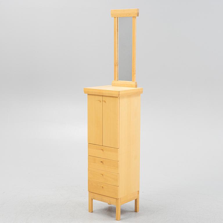 Karin Tyrefors, kaappi sekä peili "Alfa" Fröseke Form, 1900-luvun loppu.