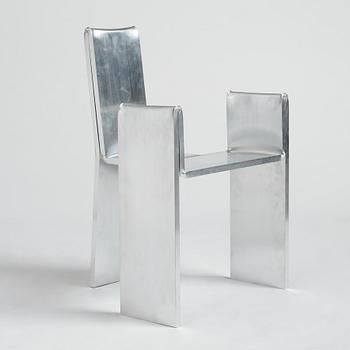 David Taylor, a unique "Aluminium Chair", own studio, Sweden 2021.