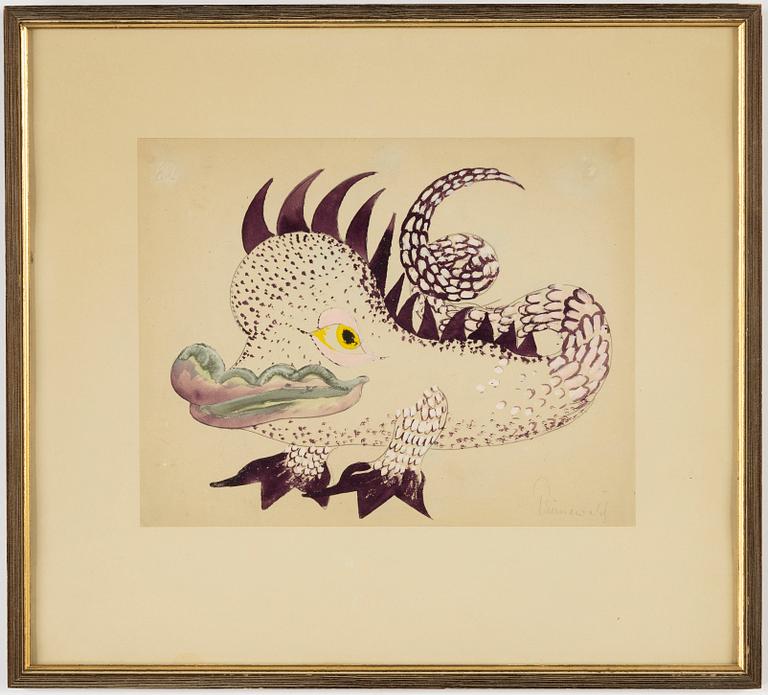 Isaac Grünewald, watercolour, & gouache, signed.