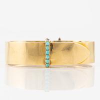 Bracelet 18K gold with turquoises.