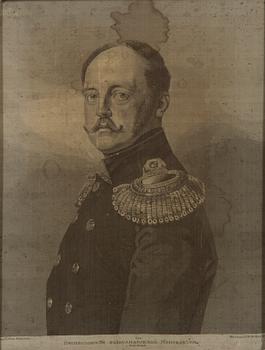 KEJSERLIGA PORTRÄTTER, ETT PAR, ca 1840-50, broderade efter målningar av Franz Krüger.