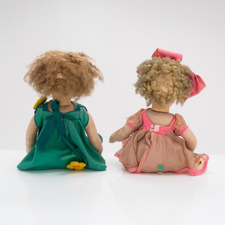 Four Italian 1920s Lenci dolls.