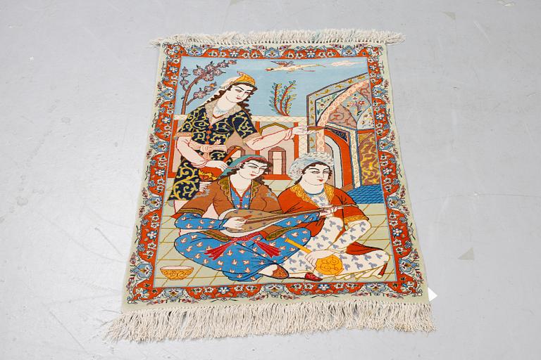 A rug, semi-antique Esfahan, ca 97 x 70 cm.