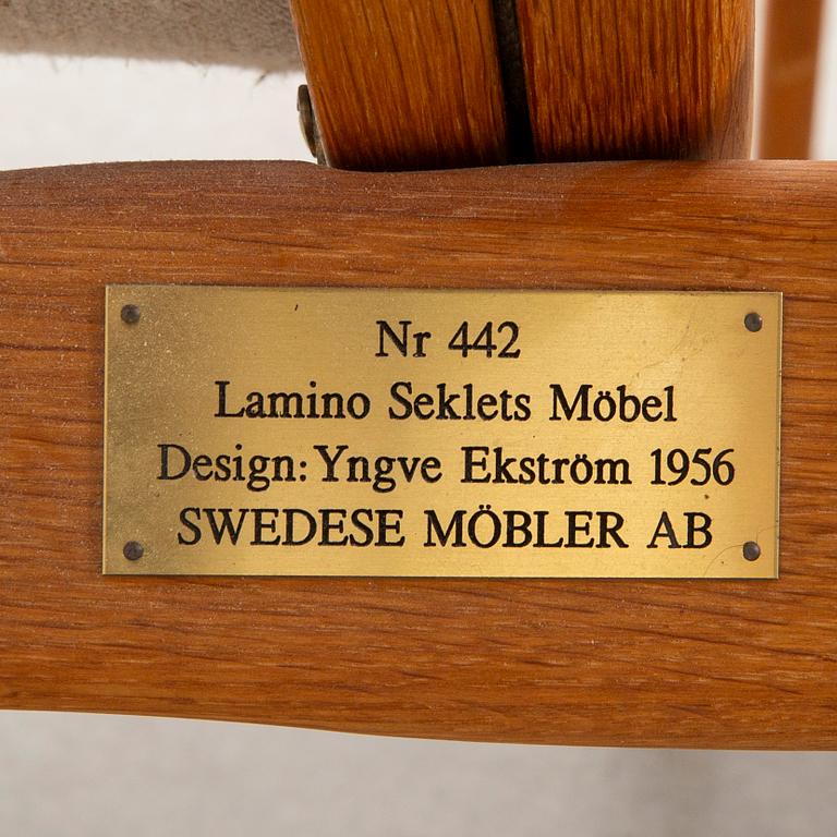 Yngve Ekström, armchair and footstool "Lamino", anniversary edition, Swedese.