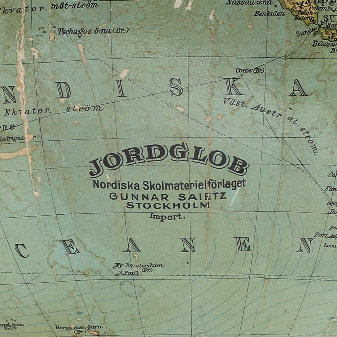 JORDGLOB, Gunnar Saietz, Stockholm, 1900-talets första hälft.