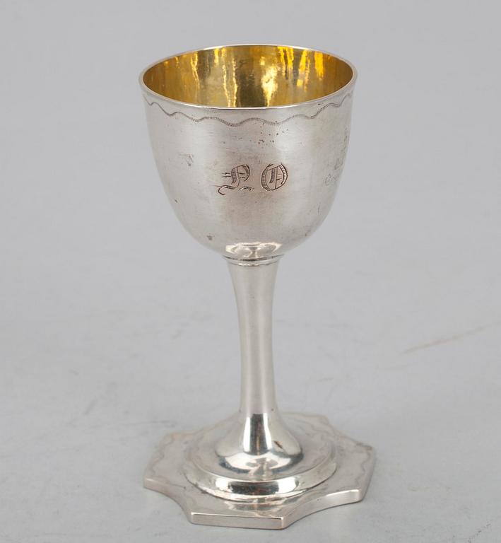 KALK, silver, stämplad SII samt Westi, ca 1800. Vikt 38,4 g.