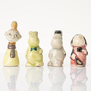 Signe Hammarsten-Jansson, figurines, 4 pcs, "Moomin", Arabia, 1950s.