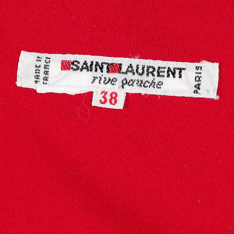 YVES SAINT LAURENT, a red cotton corset top.