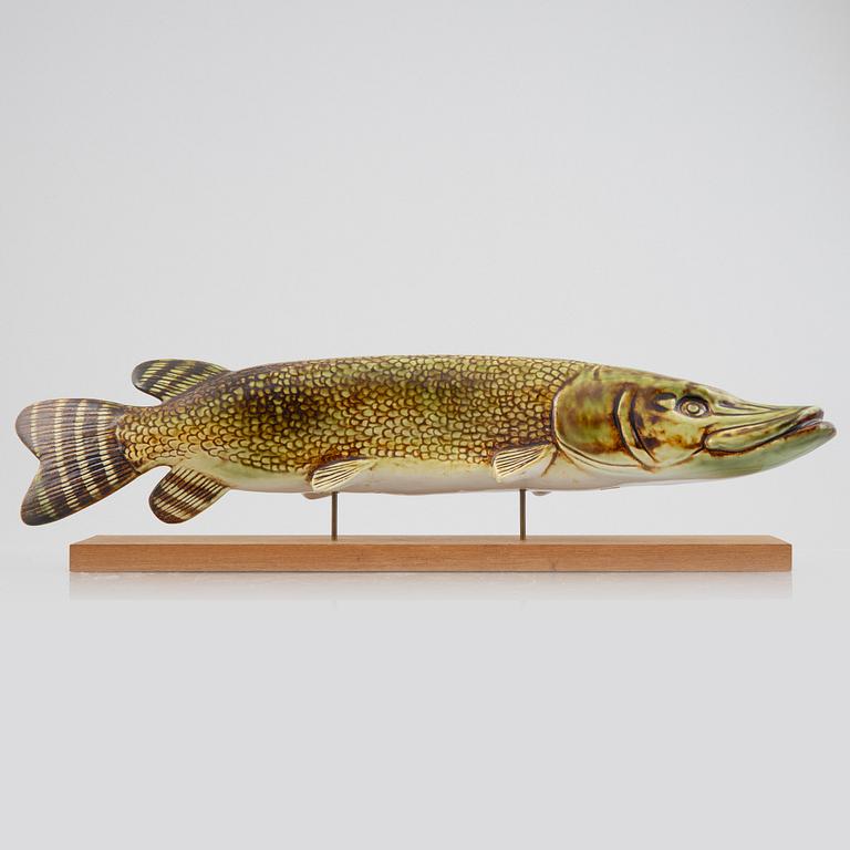 Sven Wejsfelt, a stoneware pike figurine/sculpture, Gustavsberg, Sweden.