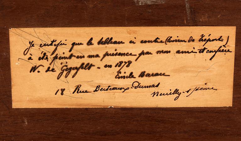 WILHELM VON GEGERFELT, olja på pannå.