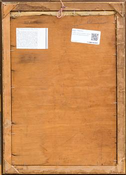 AGNES WIESLANDER, olja på pannå. Monogramsignerad.