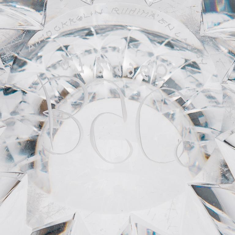 VAS, glas, "Näckros", signerad Aimo Okkolin, Riihimäen Lasi Oy. Formgiven 1960.