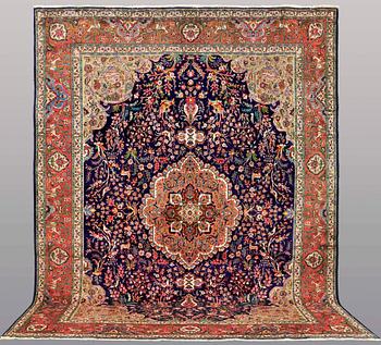 A CARPET, Figural Tabriz, ca 407 x 304 cm.