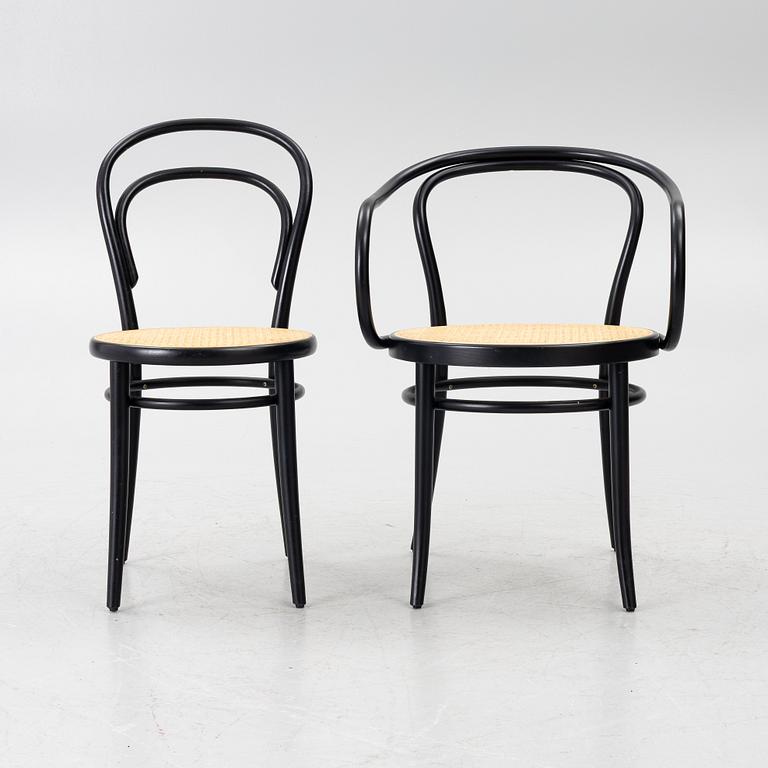 Michael Thonet, stolar, 6 st modell 18, karmstolar 2 st modell 30,  Ton.