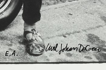 Carl Johan De Geer, Krister Broberg (Frasse), and Jan Lööf (Janos) in civilian clothes during a break in the filming of Tårtan.