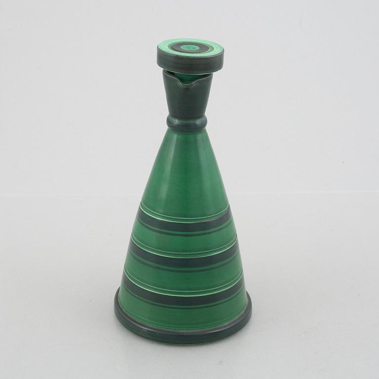 Eva Jancke Björk, a faience decanter with stopper, Bo Fajans, Gävle, 1934-43.