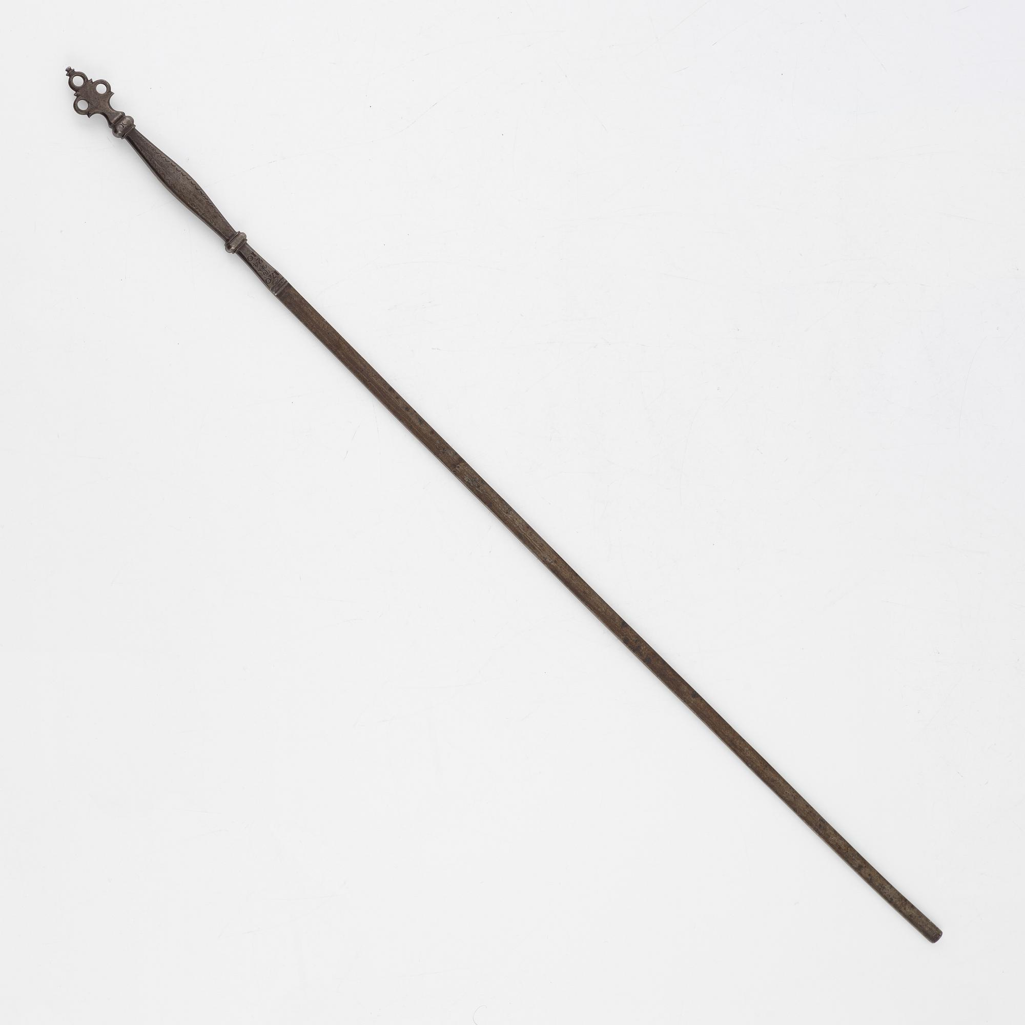 Iron cubit measure, dated 1720.