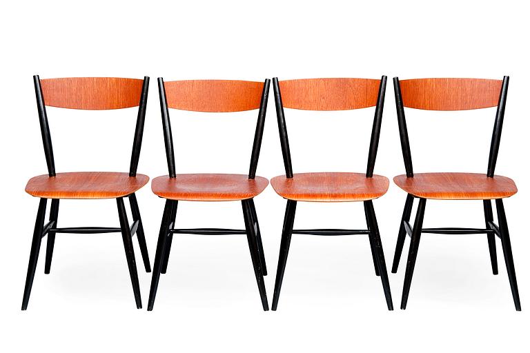 Ilmari Tapiovaara, A SET OF FOUR CHAIRS.