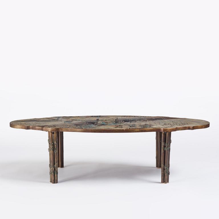 Philip & Kelvin LaVerne, a "Chang Boucher" coffee table, USA 1960s-70s.