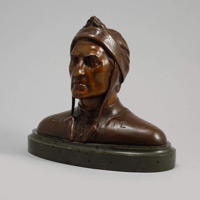 SKULPTUR, patinerad brons och sten, 1900-tal.