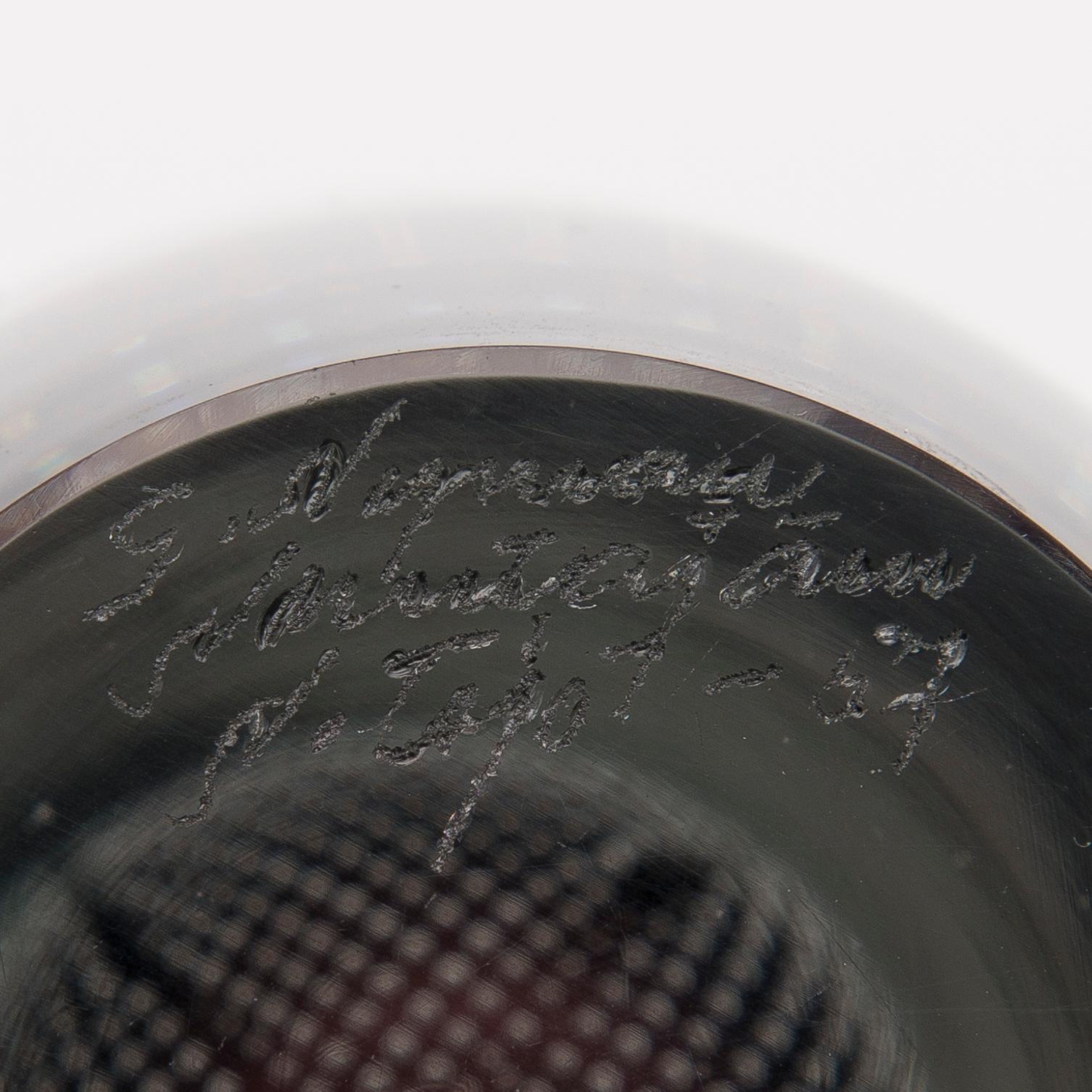 A vase signed G. Nyman, Nuutajärvi Notsjö -57.