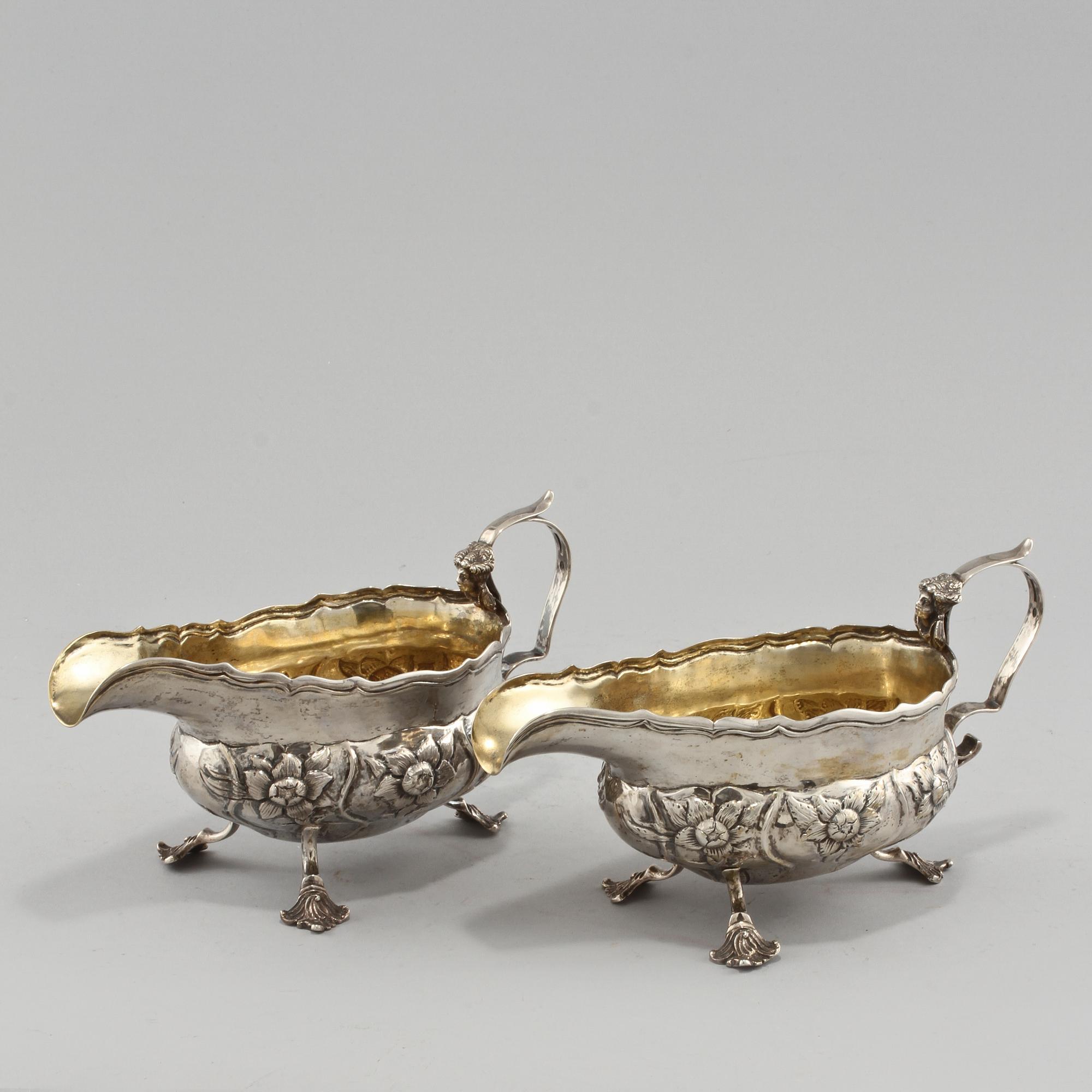 SÅSSNIPOR, ett par, silver, troligen Michelsen, Danmark, 1958. Vikt 580 g.