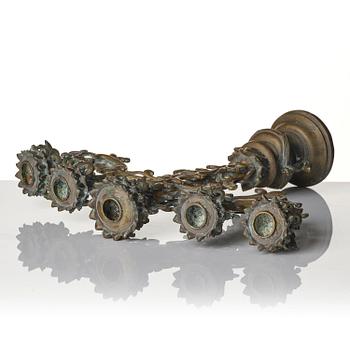 Offerställ, delvis kallförgylld brons, Qingdynastin, 1800-tal.