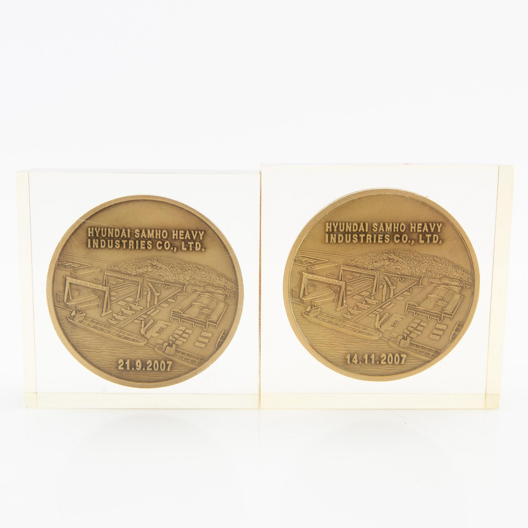 Minnesplaketter 5 st från namngivning av "M/V Morning Conductor"  2007.