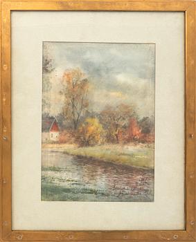 Hjalmar Falk, Two watercolours.