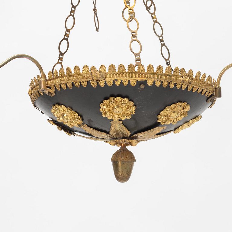 A mid 19th century ceiling lamp, Empire.
