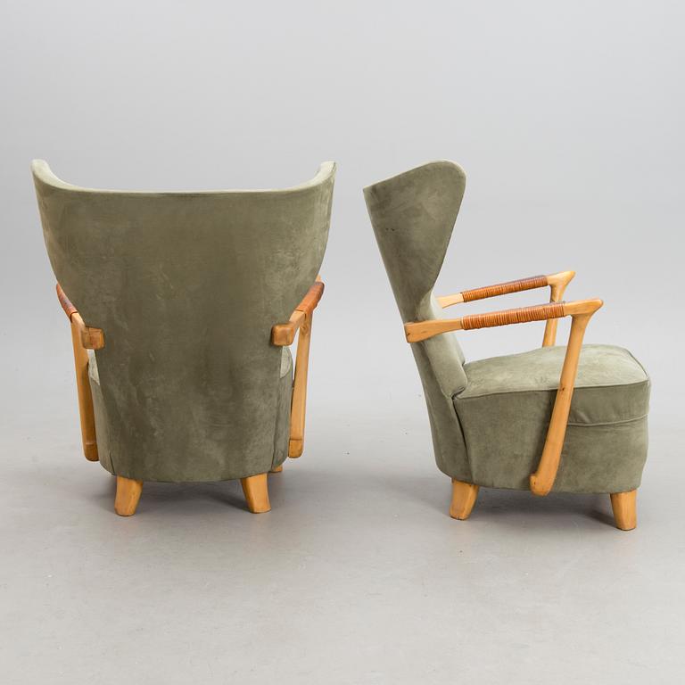 A pair of late 1940s armchairs, presumably designed by Runar Engblom.